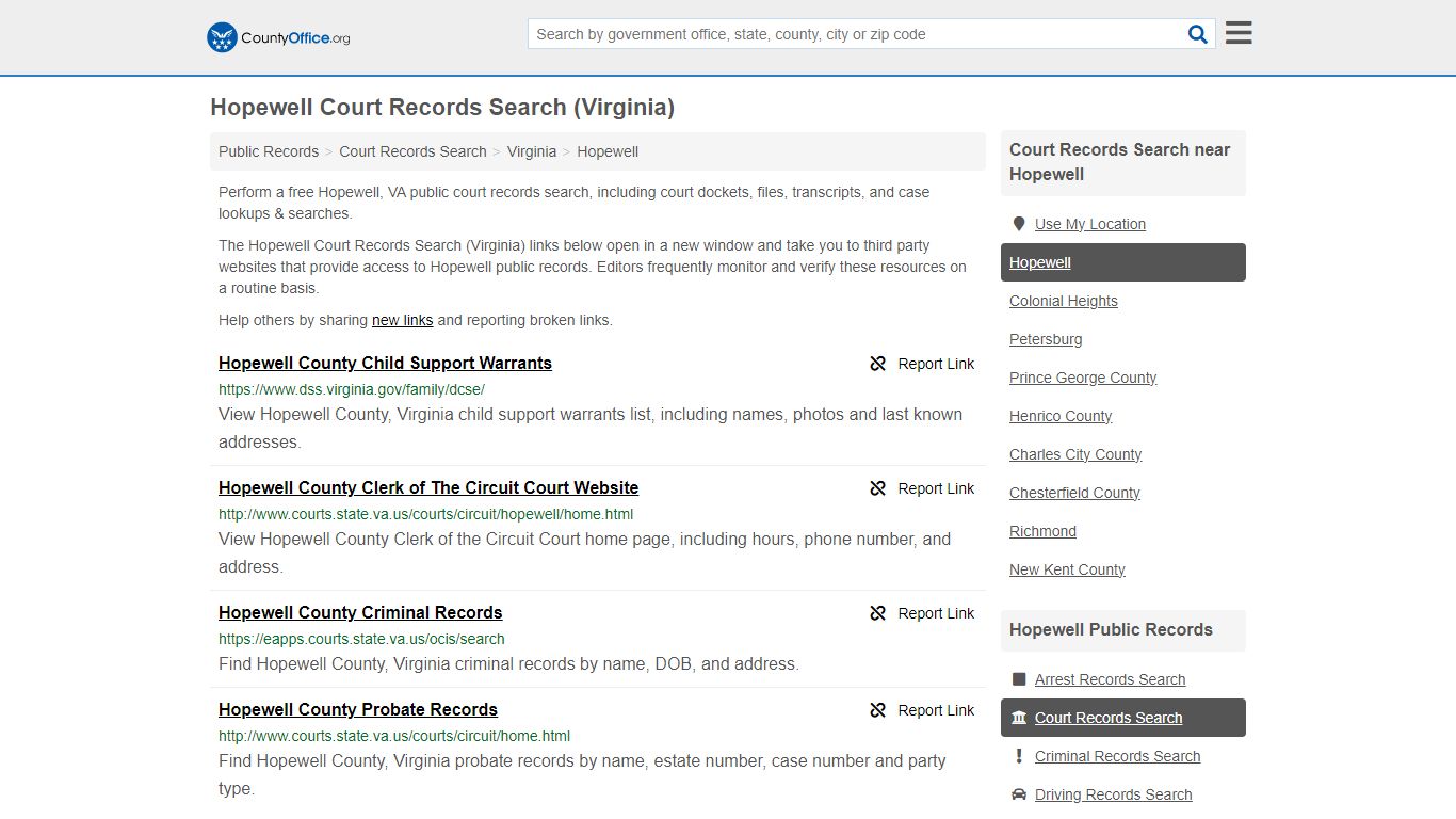 Court Records Search - Hopewell, VA (Adoptions, Criminal, Child Support ...
