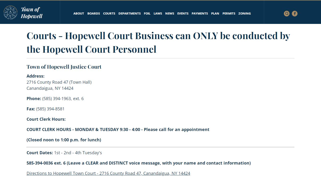 Courts - Hopewell Court Business can ONLY be conducted by the Hopewell ...